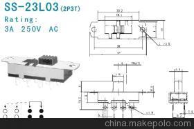 【拔动开关Slide switch SS-23L03】价格,厂家,图片,电工开关,东莞市正翔电子-